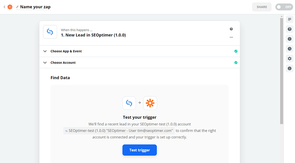 Zapier app stap 5