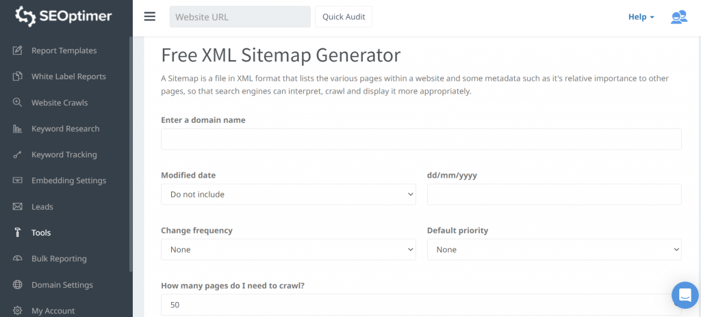 gerador de sitemap xml